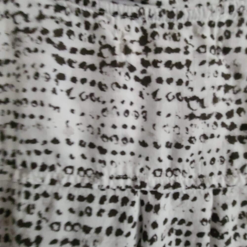 CLOTH & STONE Black White Graphic Print Tie Neck Blouse Top Women's Medium - Picture 6 of 11